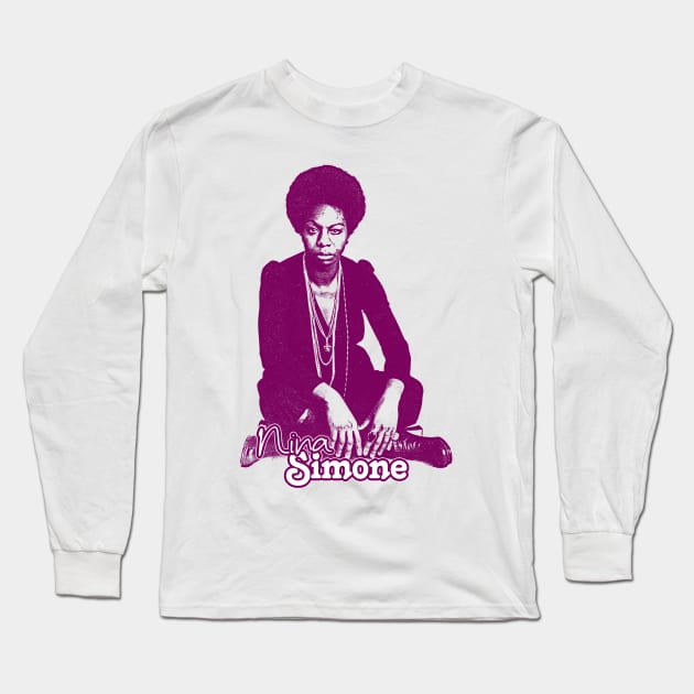 Nina Simone /\/ Original Retro Fan Art Design Long Sleeve T-Shirt by DankFutura